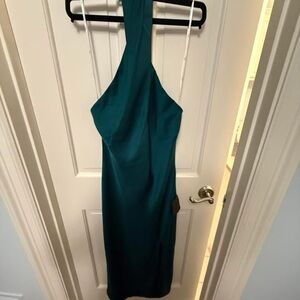 Lulu's Teal Halter Midi Dress